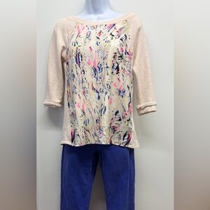 Cream Top with Neon Accents